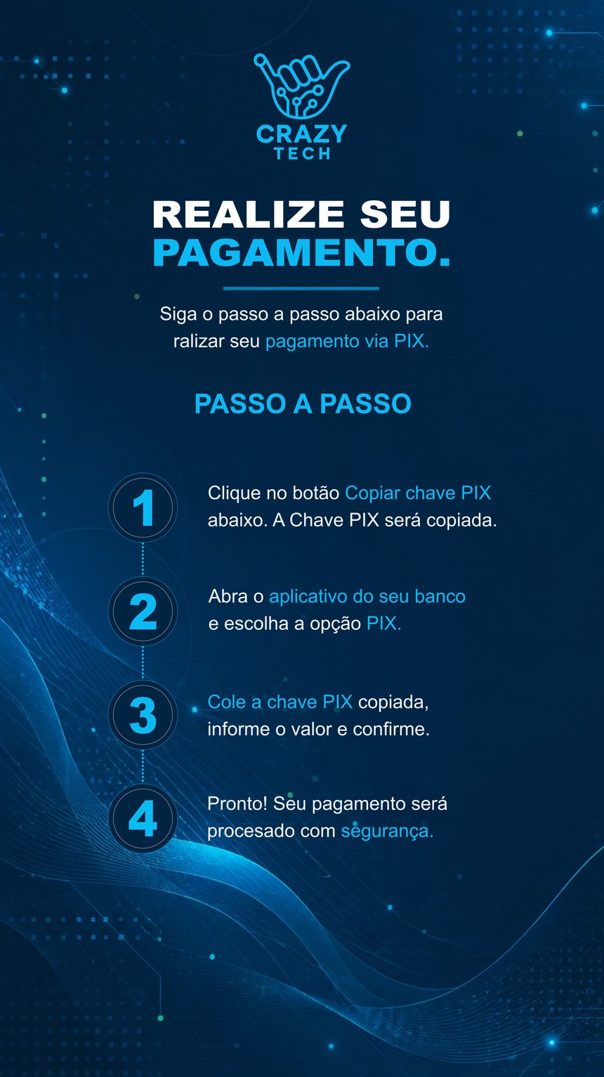 Realize seu pagamento via PIX - Crazy Tech